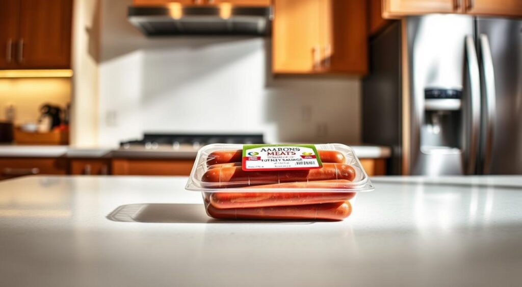 Aarons Meats hot Italian turkey sausage storage