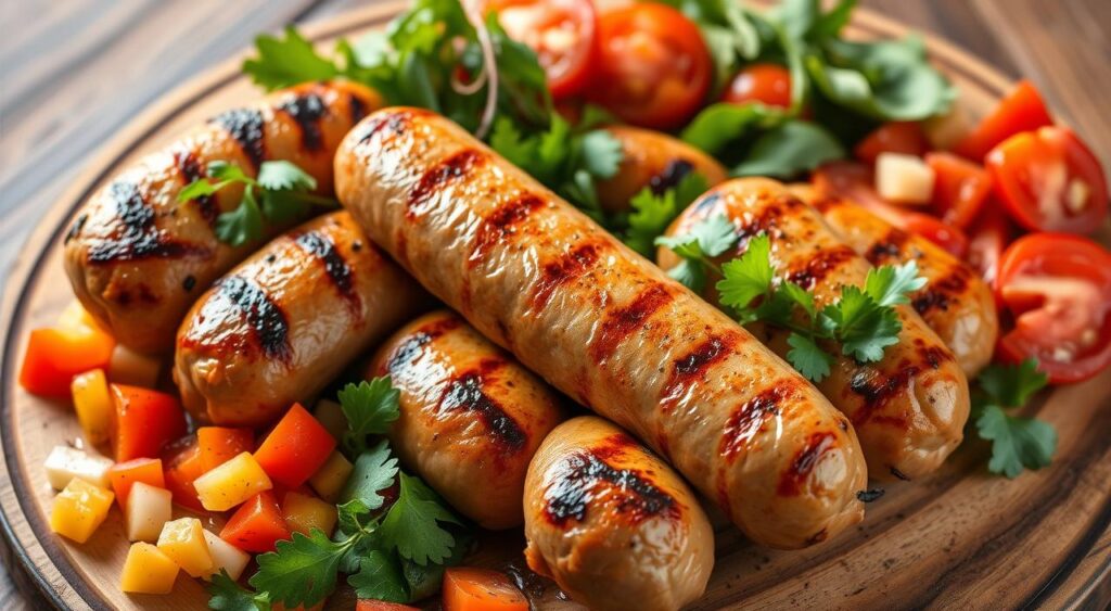 Italian turkey sausage presentation