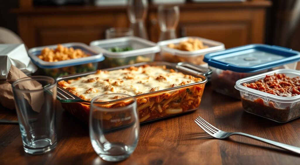 Storing meatless baked ziti